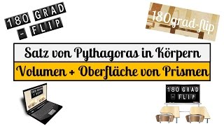 0 Satz von Pythagoras in Körpern - Volumen und Oberfläche von Prismen