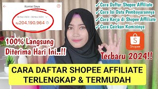 CARA DAFTAR SHOPEE AFFILIATE PROGRAM TERBARU 2024 TERLENGKAP LANGSUNG DITERIMA TANPA FOLLOWERS..!!