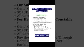 ITBP Telecommunication Vacancy 2024#SI/HeadConstable/Constable Vacancy 2024#govtjobs #applyonline