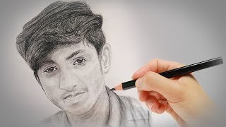 A boy drawing for beginners (easy way) || Boy's Face Pencil Sketch  | pencil drawing