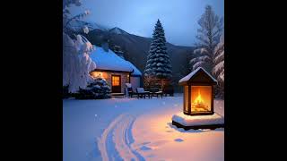 "Snowy Escape" Artificial intelligence generated art #ai #snow #cabin #bonfire #winter #asmr #shorts