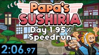 Papa's Sushiria - Day 1 95% Speedrun - 2m 06s 97ms