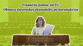 Vystúpenie v pléne NRSR k finančnej pomoci EÚ.