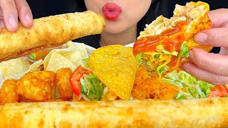 ASMR FRIED BURRITO, WET BURRITO, CRUNCHY TACO & TATER TOTS FROM TACO TIME | MUKBANG | ASMR Phan