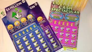 SCRATCHCARDS ..4 MILLION BLUE ..1 MILLION PURPLE..£250,000 GOLD ..1 MILLION CASH SPE