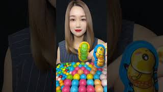 ASMR mukbang fun 😍 Food emotions & character shape challenge #shorts