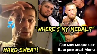 khabib nurmagomedov comments on conor mcgregor picture | usman nurmagomedov sweats it out hard