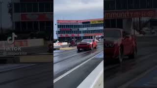 Dodge Challenger Does Huge Wheelie Off The Line🤯#shorts #mopar #challenger