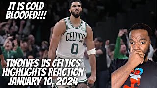 REACTION TO TIMBERWOLVES AT CELTICS | FULL GAME HIGHLIGHTS | January 10, 2024