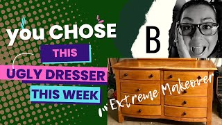 Extreme Furniture Makeover | Painted Dresser | StainedTop | Trash to Treasure Makeover