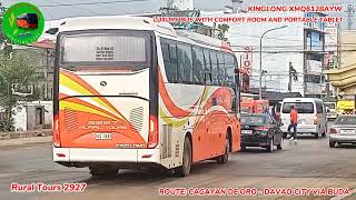 Rural Tours 2927 / Cagayan de Oro - Davao City vv Kinglong XMQ6128AYW With Comfort Room and Tablet.