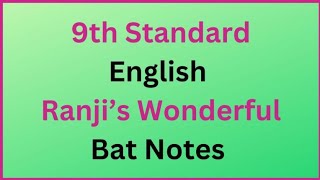 9th Standard English Ranji’s Wonderful Bat Lesson Notes Question Answers#education #study #9std