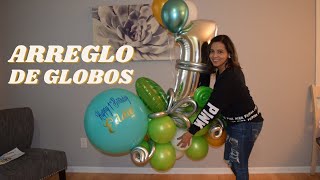 arreglo de globos con numero primer año facil para niño cumpleaños # 1 bouquet de globos