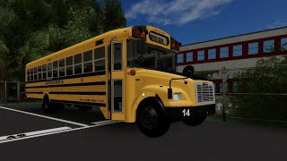 2004 FREIGHTLINER FS65 School Bus with the Mercedes Engine Picking up high school Kids