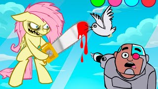 FNF Birdie Swaps Fluttershy | Guys Look A Birdie Song ( FNF mod ) Elements of Insanity