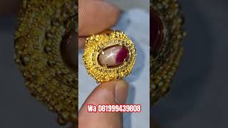 Ruby burma belang koi Mirah windusara Dimensi 12,5x7,5x5mm Ring perak cakrawaka / gemstone permata