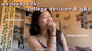 a MUCH NEEDED q&a (college decision reveal, life updates, & more):grwm girl talk we need to catch up