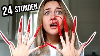 24 Stunden mit XXL FAKE NÄGELN leben!!! *Soziales Experiment Challenge* ⎥ PIA