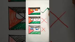 Wrong ❌ Israel 🇮🇱 VS Wrong ❌ Palestine 🇵🇸 VS Right Palestine 🇵🇸 flag drawing#palestine #shorts