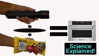 Dividing the speed of light by chocolate chips equals your microwave frequency!  A fun school demo!