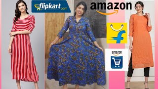 Amazon/Flipkart DressHaul| Maxi dress haul under 500| Dress haul|KurtaHaul #pratyusha #dress #kurta