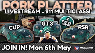 IT'S THE PORK PLATTER 2024!  Join us for a community multiclass race in the three different 911s