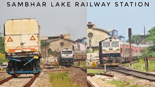 Diesel Train crossing through Largest Sambhar Salt Water Lake in India | Ranthambore Express