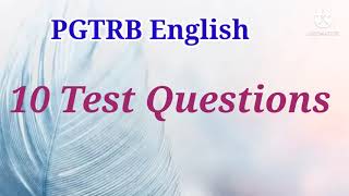 #PGTRBEnglish#10TestQuestions