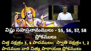 Vishnu Sahasranamam with meaning in telugu  - 55, 56, 57, 58 Slokas