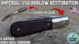 Imperial USA Barlow 858DE Pocket Knife Restoration & Vintage Knife Haul Unboxing