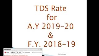 TDS Rate for A.Y 2019-20 & F.Y. 2018-19