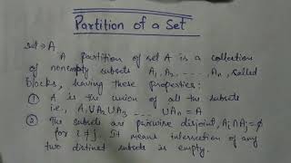 Partition of a set| Discrete Mathematics-5