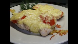 Куриная грудка с помидорами и сыром - Chicken breast with tomatoes and cheese.