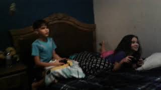 Funny video my brother and sister getting mad at the game