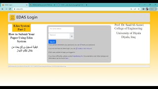 Submit A Paper Using Edas System .. رفع بحث من خلال الايداز