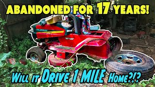 Sitting 17+ YEARS! Can We Drive it Over 1 Mile HOME?  (Abandoned Mower Revival)