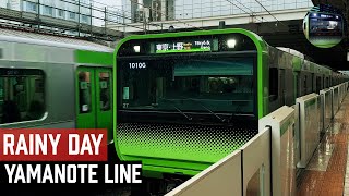 Riding Tokyo Yamanote line On A Rainy Day