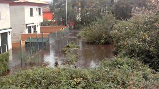 Inundación en Sabarís (Baiona)