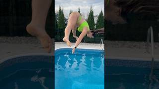 Fancy High Dive SPLITS JUMP into the FREEZING Cold Swimming Pool #shorts