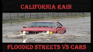 2024 SOCAL storm. Stranded vehicles due to flooded streets in L.A.