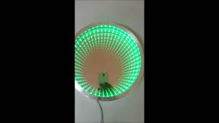 Round infinity mirror wall decor with LED light and music sync