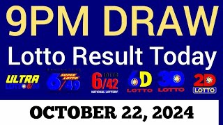 Lotto Result Today 9pm Draw October 22, 2024 Swertres Ez2 PCSO Live Result