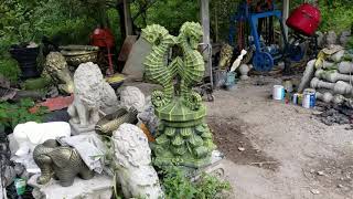 Seahorse concrete garden decorations, caballito de mar adorno de jardineria