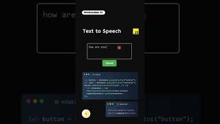 Text to speech #coding #javascript #programming #html #css