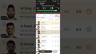 SRH vs RCB Match 65 dream11 team ipl2023🎇