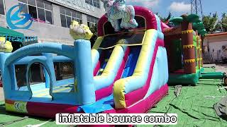 Inflatable Unicorn Bouncy Castle Jumping Bouncer House with Slide Inflatable Toys for Kids