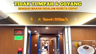 Sensasii Makan Di Kecepatan 300 KM/JAM TIDAK TUMPAH & GOYANG || Kereta Cepat Jakarta Bandung