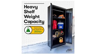 Adjustable Shelving Metal Utility Cabinet for Garage Office Classroom Kitchen Pantry