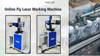 Online Fly Laser Marking Machine For Water Bottle | Continue Laser Marking Machine For Juice Bottle