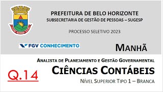 Q. 14. Matriz, conceitos iniciais - RLM - PBH/2023 - Nível Superior - FGV